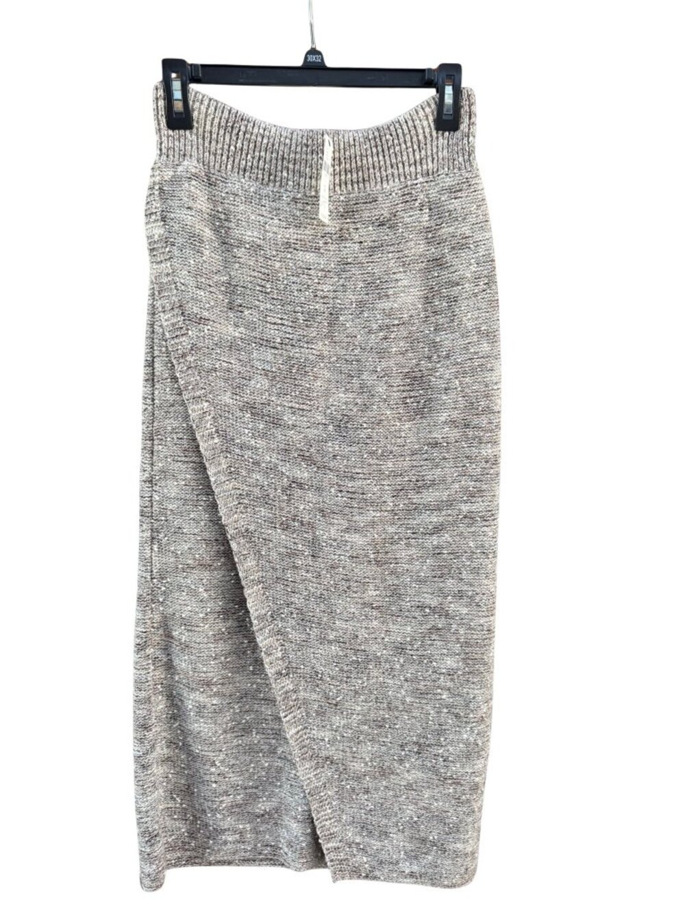 Anthropologie Moth NWT Marled Knit Wrap Midi Skirt Oatmeal Sweater Size M